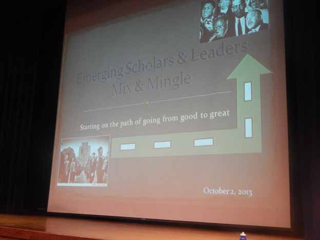 A photo of the slide used in presentation at the event