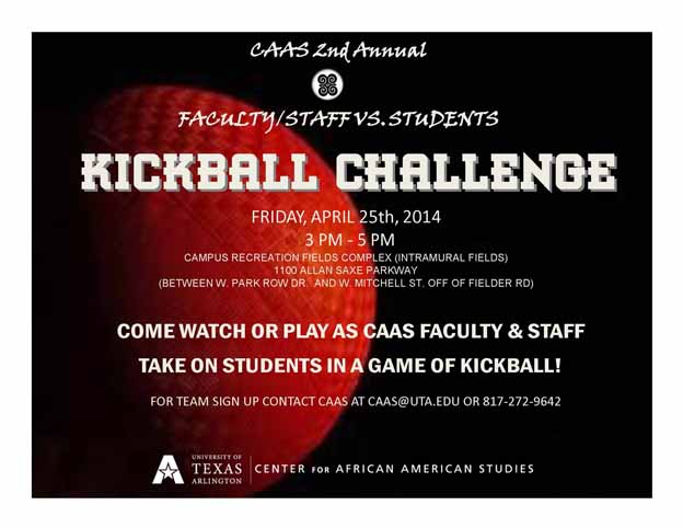 Poster for C A A S kickball challenge