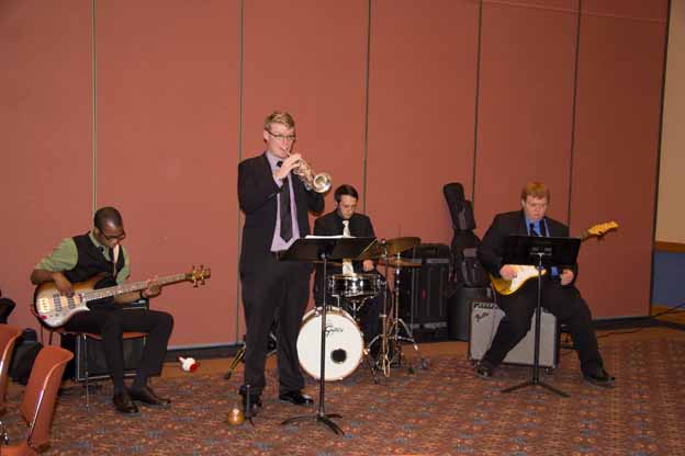 A group of people playing instruments