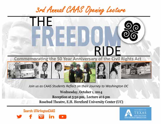 Poster for the C A A S event, the freedom ride