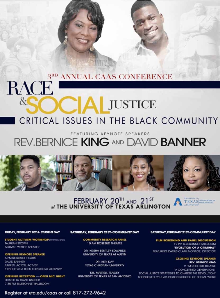 Poster for C A A S conference on race and social justice